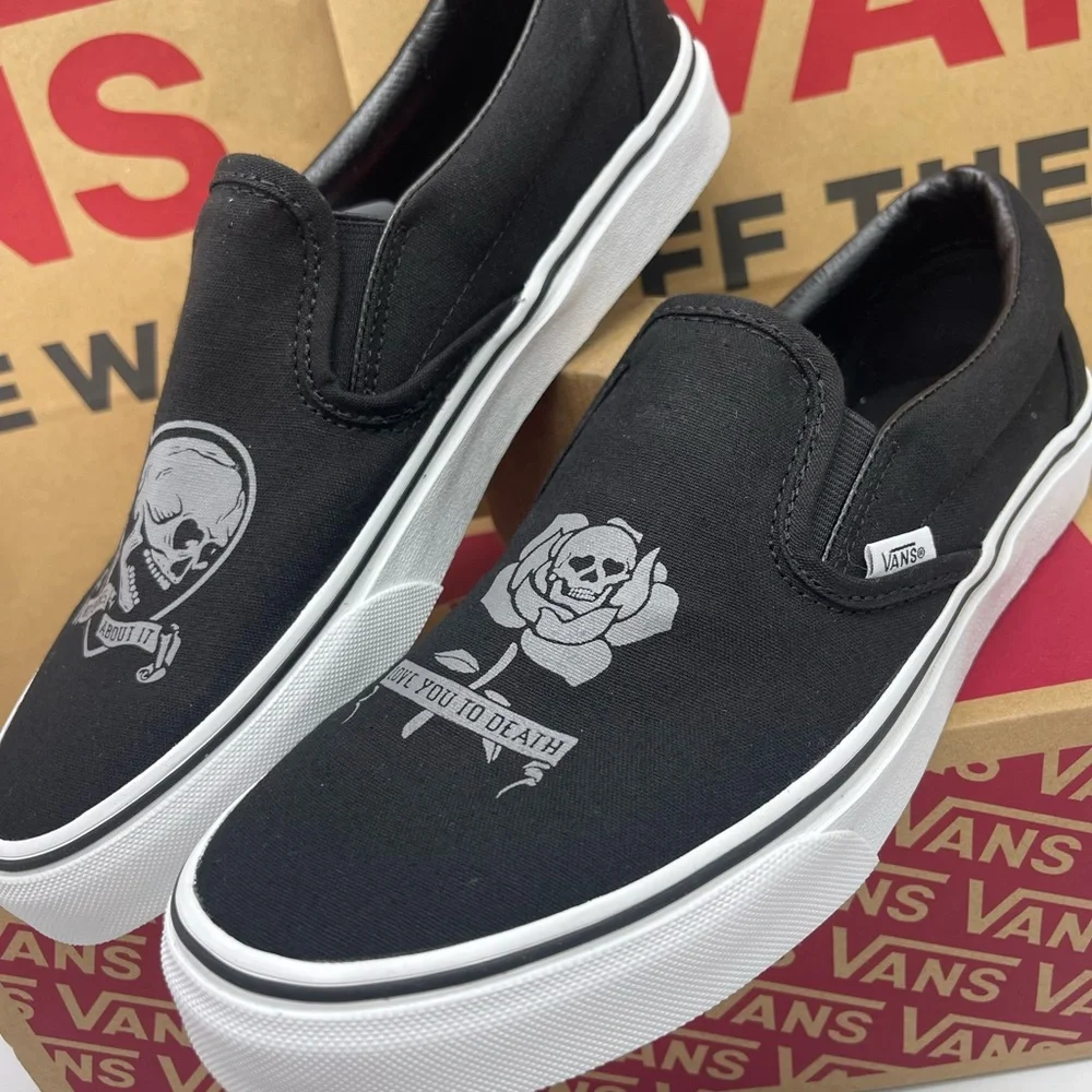 Vans Women's Classic Slip-On Love You To Death Black/ White Sneakers
VN0A5JMH6BT - Picture 6 of 16